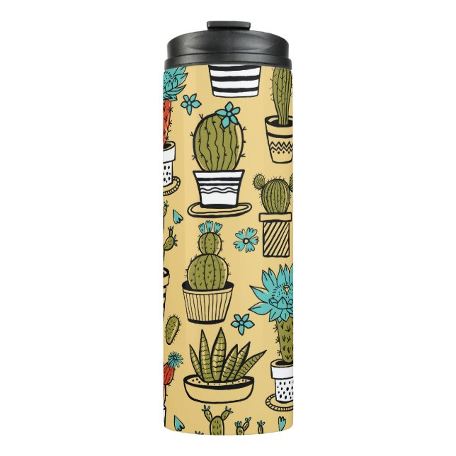 Cactus Succulent: Hand Drawn Sketch Thermal Tumbler (Front)