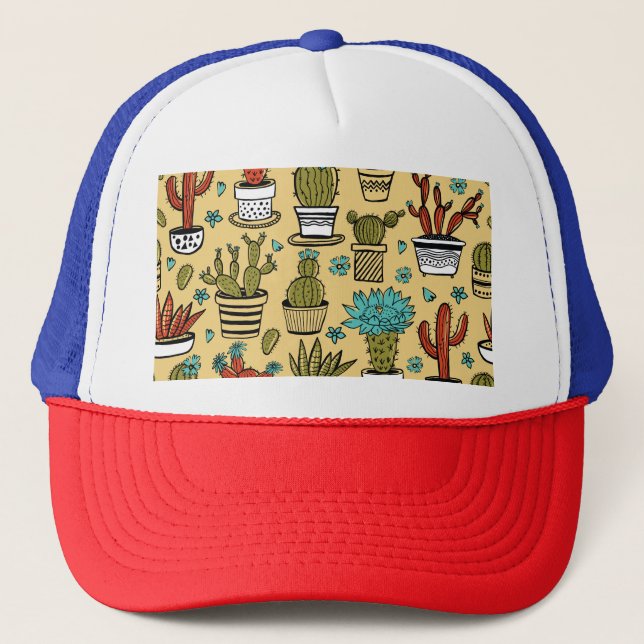 Cactus Succulent: Hand Drawn Sketch Trucker Hat (Front)