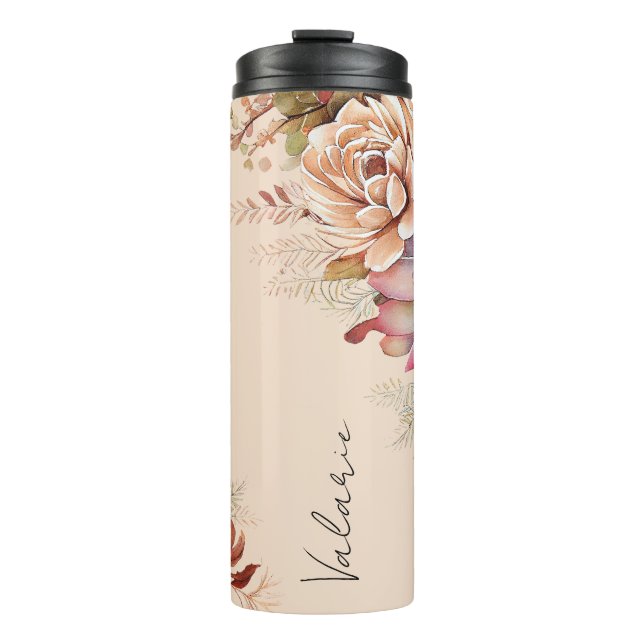 Cactus Succulent Monogram Thermal Tumbler (Front)