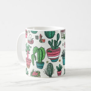 Cactus Succulent Pattern Coffee Mug
