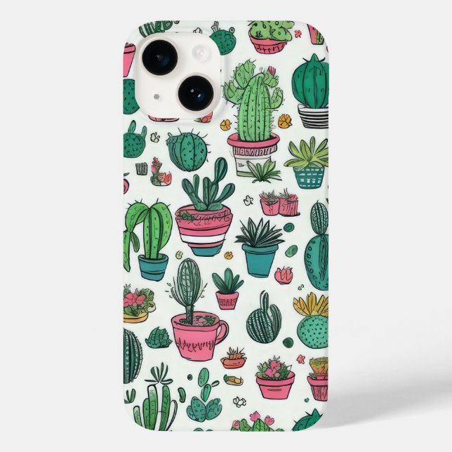 Cactus Succulent Pattern Phone Case (Back)