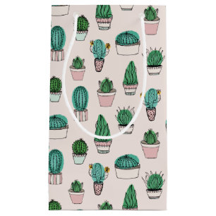 Cactus Succulent Pattern Small Gift Bag