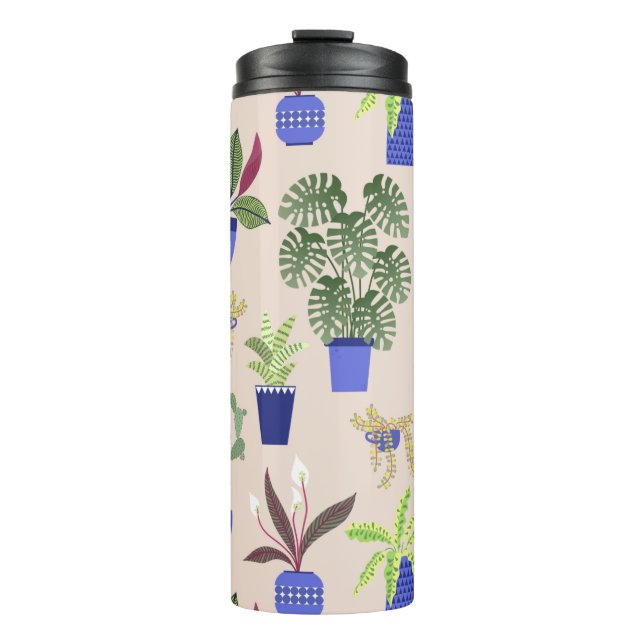 Cactus Succulent Pattern Thermal Tumbler (Front)