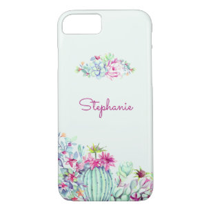 Cactus & Succulent Personalised Watercolor iPhone 8/7 Case