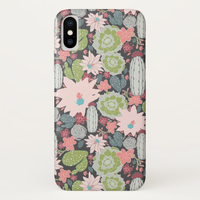 Cactus Succulent Plants Pattern Case-Mate iPhone Case (Back)