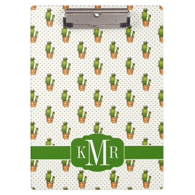Cactus & Succulent Polk Dot Pattern Clipboard (Front)