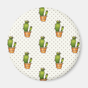 Cactus & Succulent Polk Dot Pattern Magnet