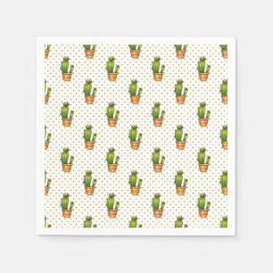 Cactus & Succulent Polk Dot Pattern Napkin