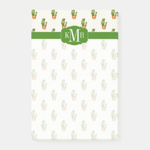 Cactus & Succulent Polk Dot Pattern Post-it Notes