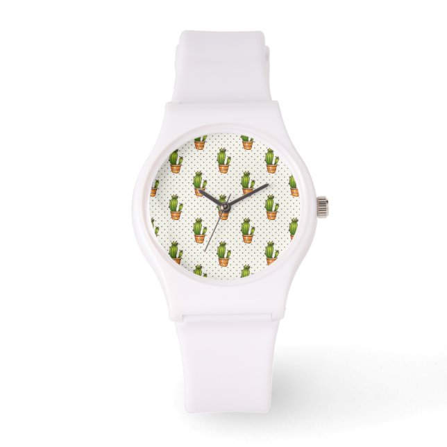 Cactus & Succulent Polk Dot Pattern Watch (Front)