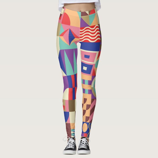 Cactus Succulent: Sketch Style Doodle Leggings (Front)