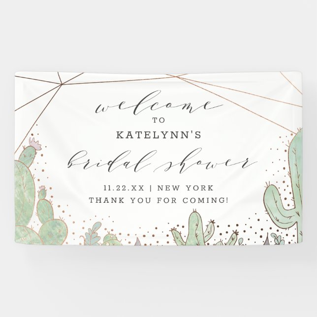 Cactus & Succulent Terrarium Bridal Shower Welcome Banner (Horizontal)