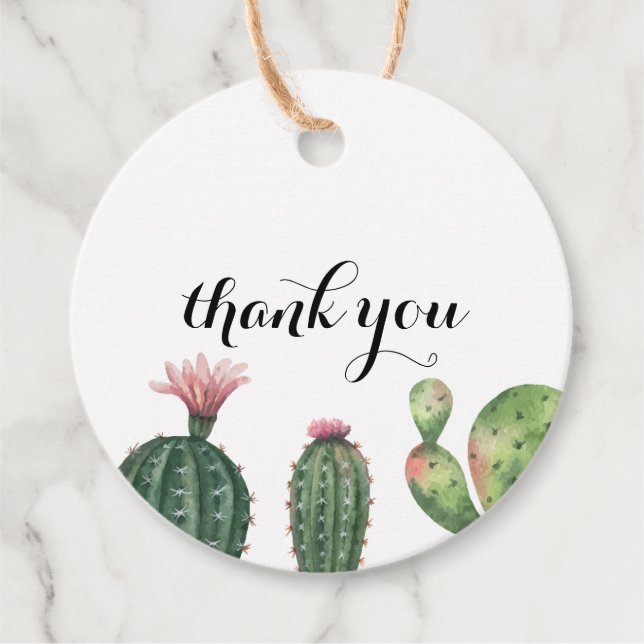 Cactus Succulent Thank You Favour Tags (Front)