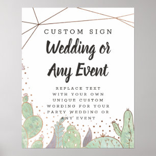 Cactus & Succulent Trendy Custom Text Event Sign