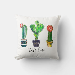 cactus, succulent, watercolor, fiesta, mexican, cushion