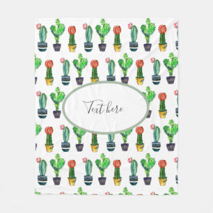 cactus, succulent, watercolor, fiesta, mexican, fleece blanket