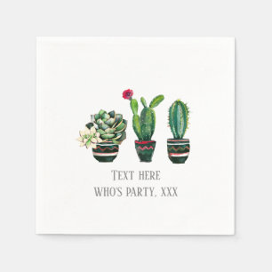 cactus, succulent, watercolor, fiesta, mexican, napkin