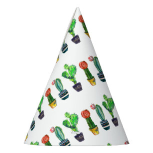 cactus, succulent, watercolor, fiesta, mexican, party hat