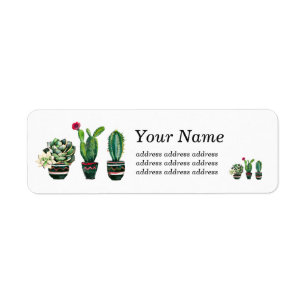 cactus, succulent, watercolor, fiesta, mexican, return address label