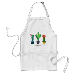cactus, succulent, watercolor, fiesta, mexican, standard apron