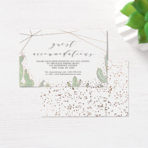 Cactus & Succulents Accommodations Insert Card