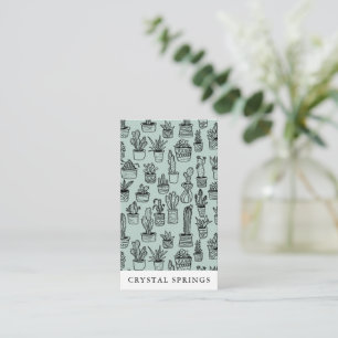Cactus Succulents Botanical Plants Doodle Cute  Business Card