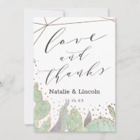 Cactus & Succulents Geo Wedding Love and Thanks