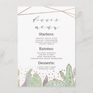 Cactus & Succulents Geometric Terrarium Dinner Menu