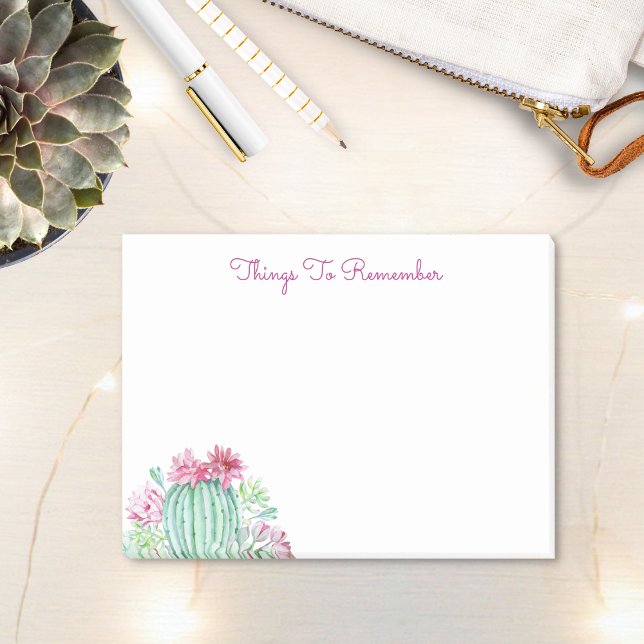 Cactus Succulents Personalised Text Post-it Notes (Creator Uploaded)