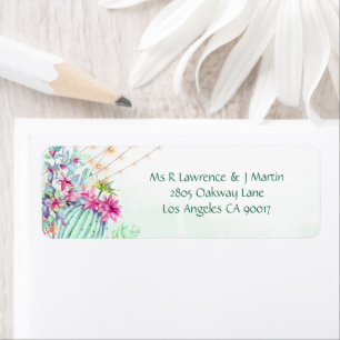 Cactus Succulents String Lights Return Address Label