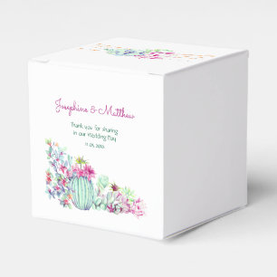 Cactus Succulents String Lights Wedding Favour Box