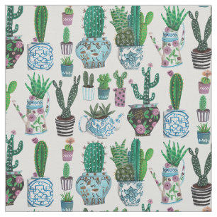 Cactus Succulents Surface Pattern   Fabric
