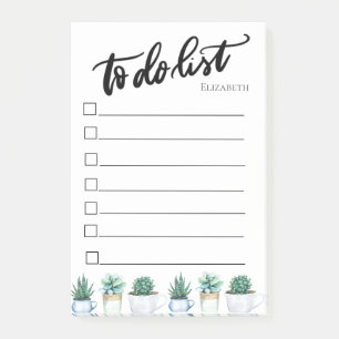 Cactus,Succulents To Do List Post-it Notes