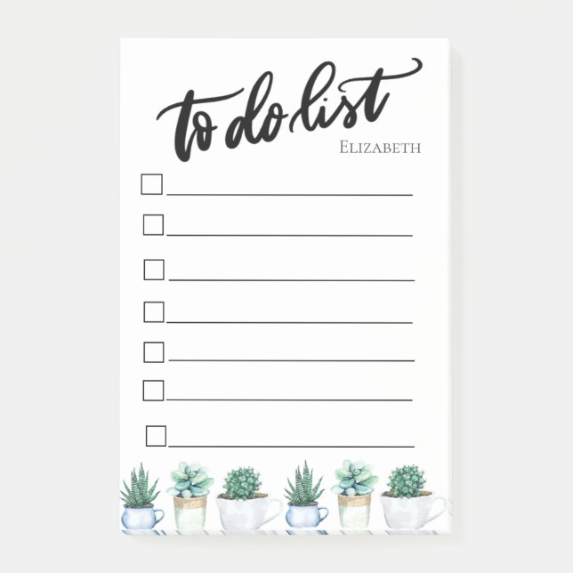 Cactus,Succulents To Do List  Post-it Notes (Front)