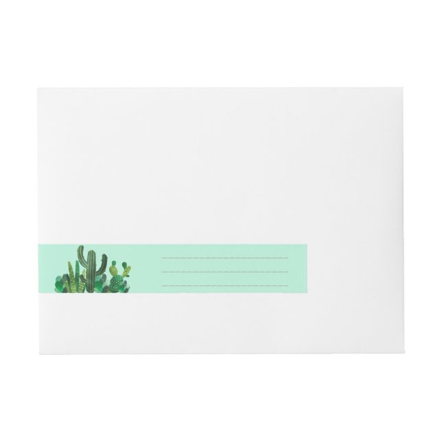 Cactus, Succulents, To From, Crafty, Wraparound Address Label (Front)