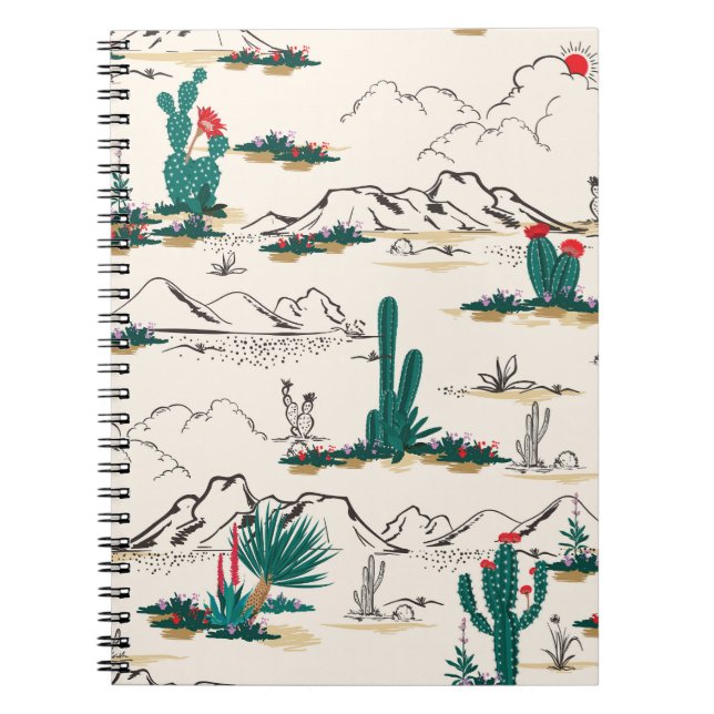 Cactus Succulents: Vintage Desert Floral. Notebook (Front)