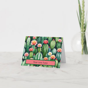 cactus succulents watercolor Thank You folded card