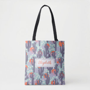 Cactus Sun Botanical Desert Floral Personalised Tote Bag