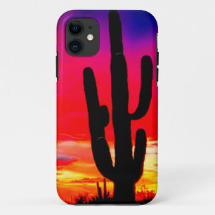 Cactus Sunset Red Pink Blue Orange iPhone 11 Case