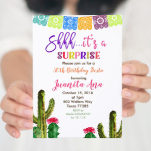 Cactus Surprise Birthday Party Invitation