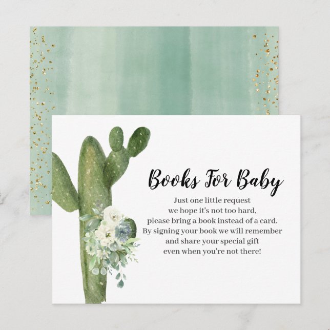 Cactus Taco bout love White Flowers Books for baby Invitation Postcard (Front/Back)