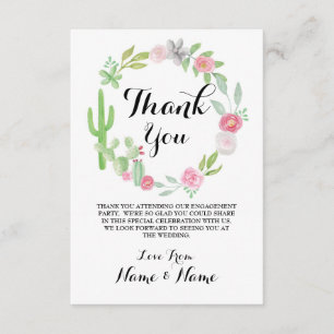 Cactus Thank You Cards Wreath Fiesta Wedding
