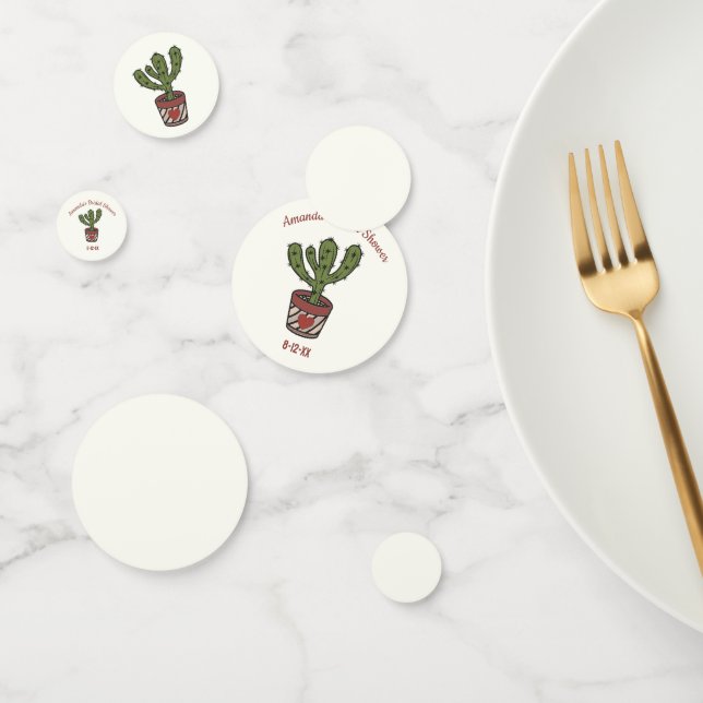 Cactus Theme Bridal Shower Personalised Confetti (Group)
