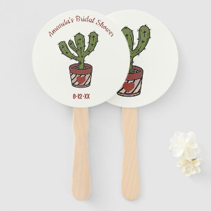 Cactus Theme Bridal Shower Personalised  Hand Fan