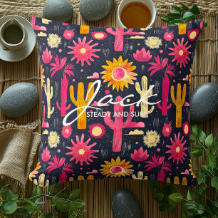 Cactus-themed Cushion with Vibrant Colours