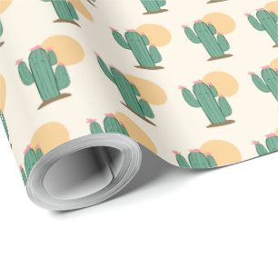 Cactus Themed Gift Wrappingi Paper