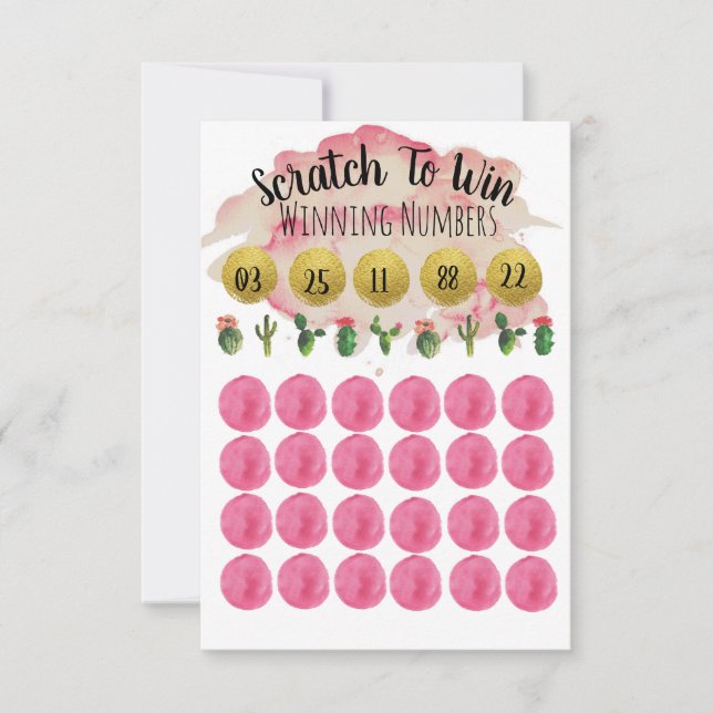 Cactus Themed Scratch Off Lottery Tickets (Front)