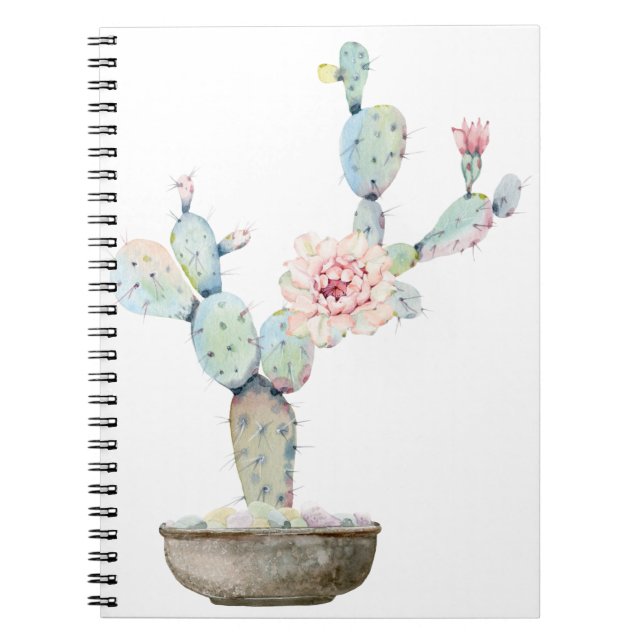 Cactus Torn Green Flower Notebook (Front)