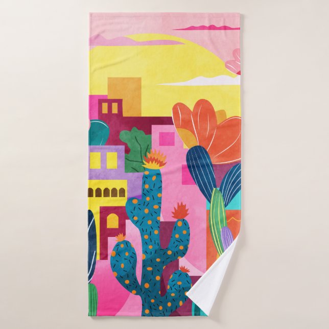 Cactus Town Bath Towel Set (Bath Towel)