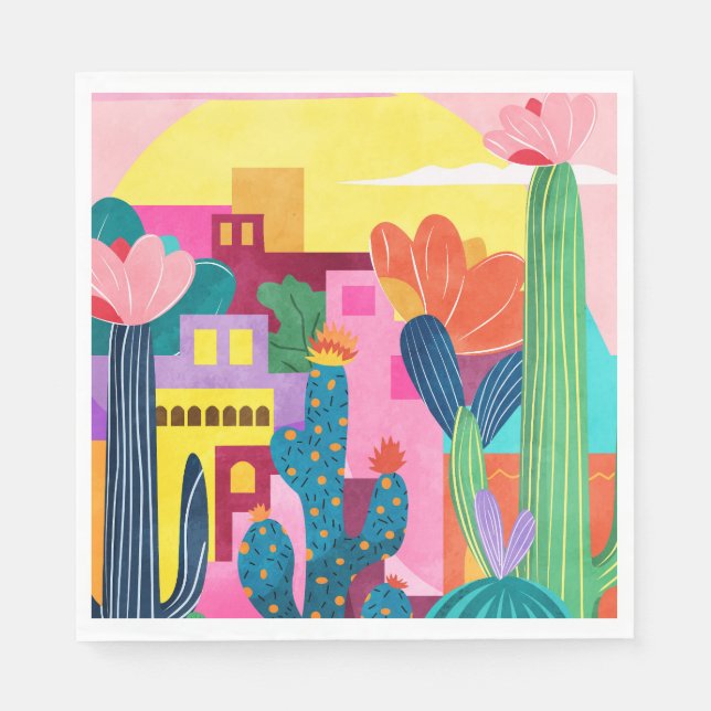 Cactus Town Napkin (Front)